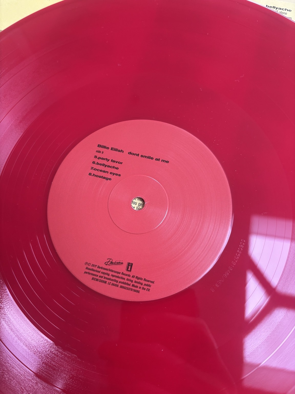 Side B label detail